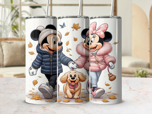 Mickey and Minnie Autumn Walk Insulated Tumbler Cups