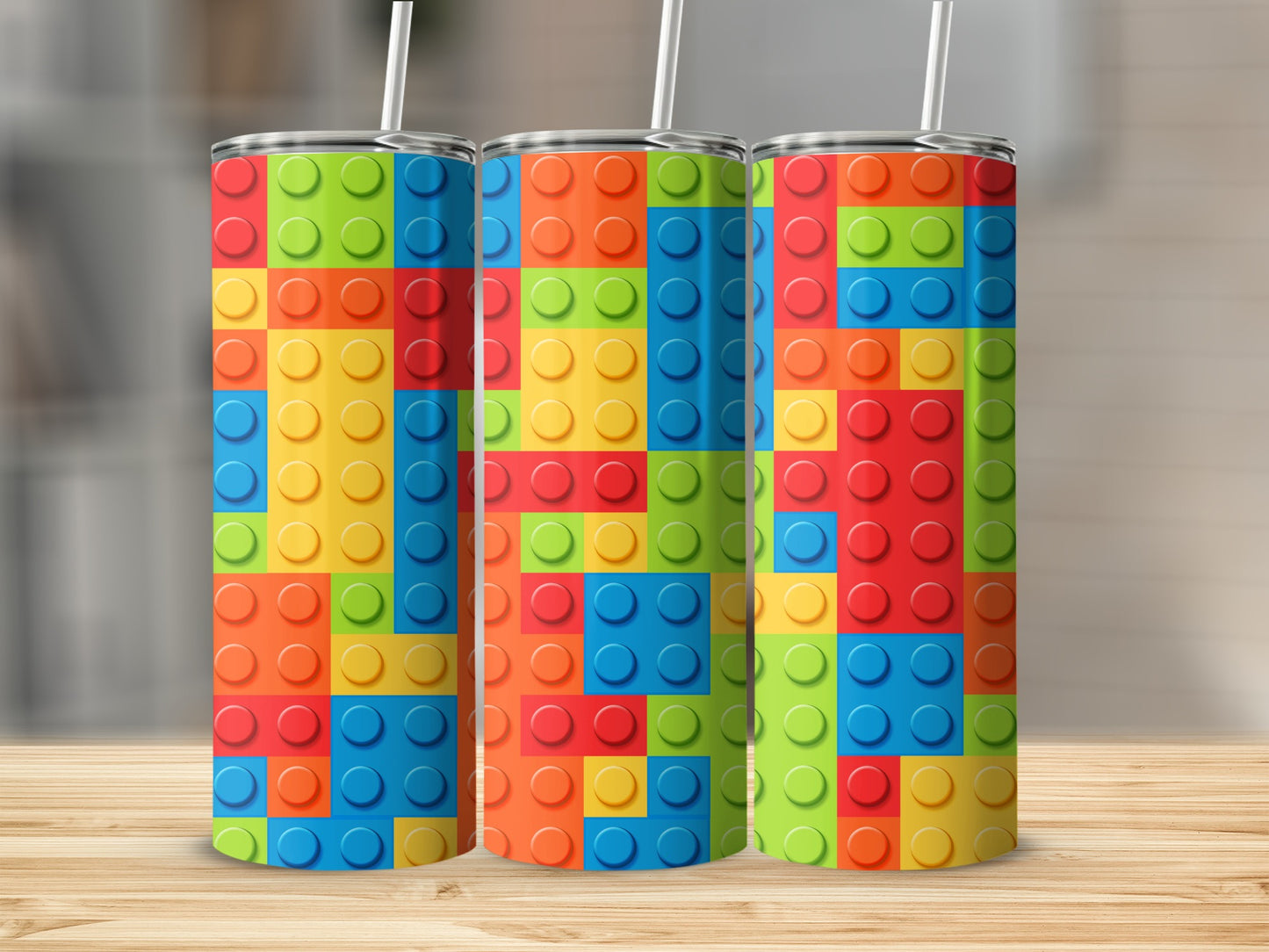Bright Colorful Building Block Studs Pattern product type