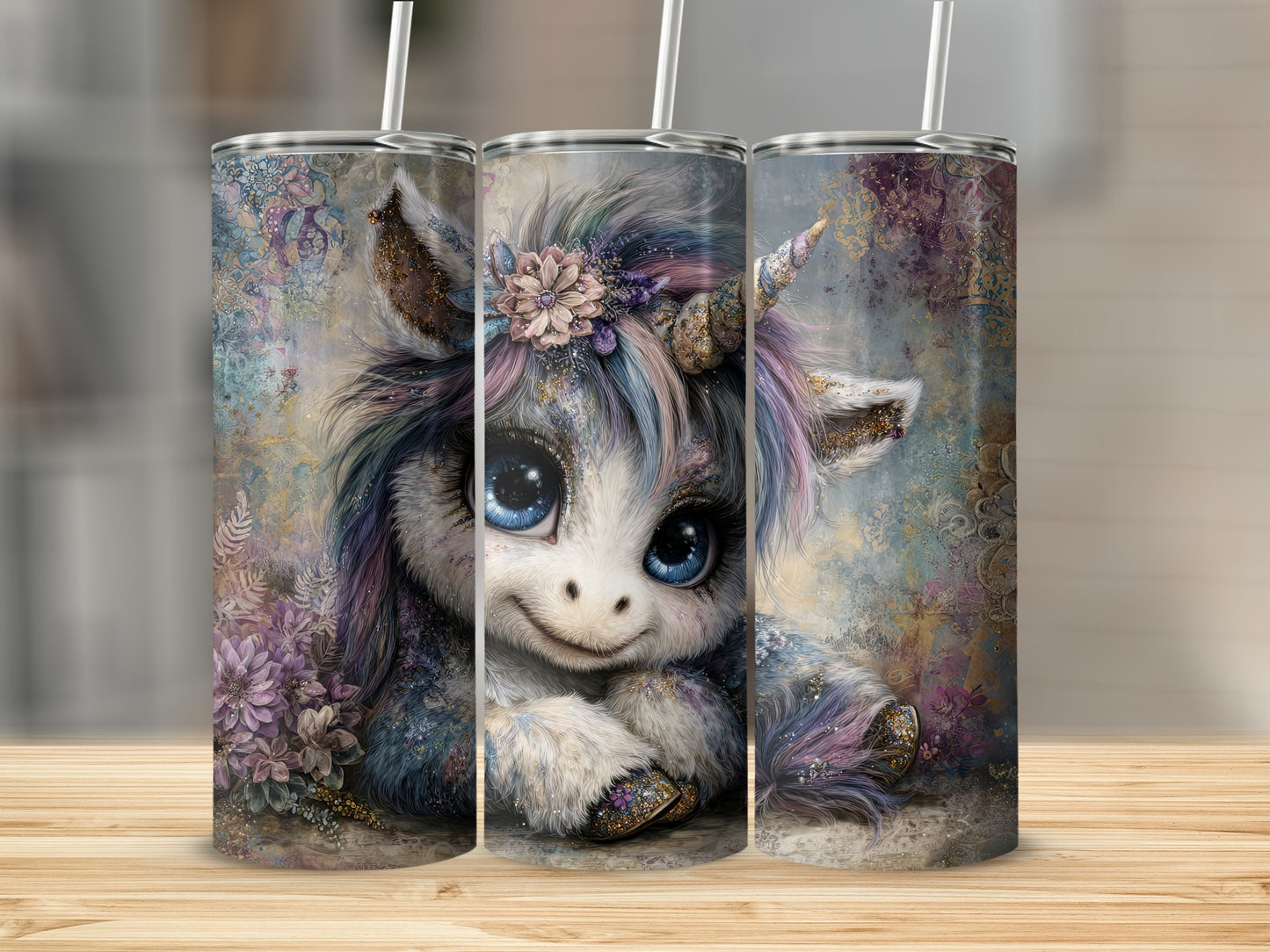 Cute Fantasy Unicorn Design Colorful Tumblers
