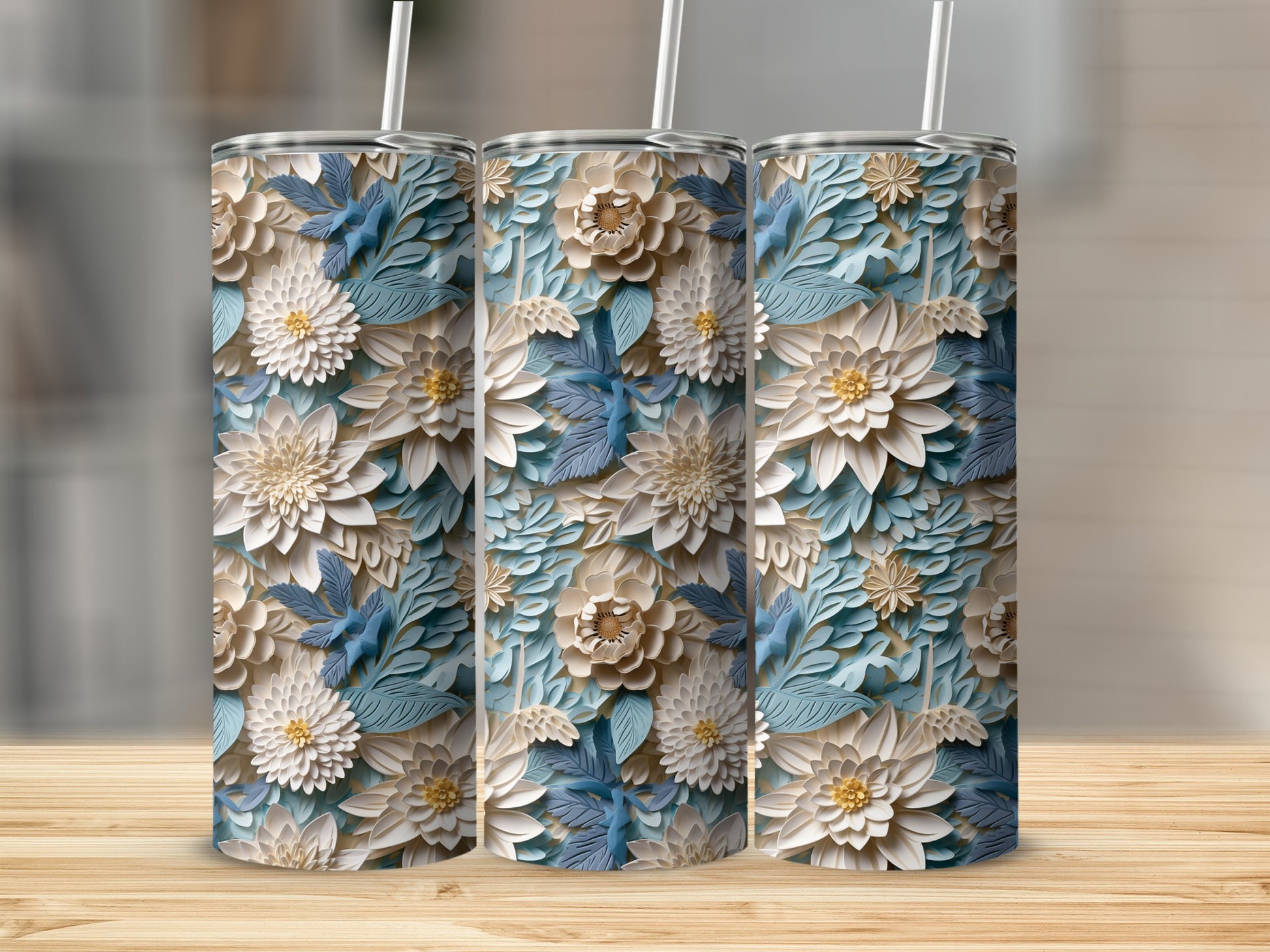 Elegant Floral Pattern Tumbler perfect for your drink