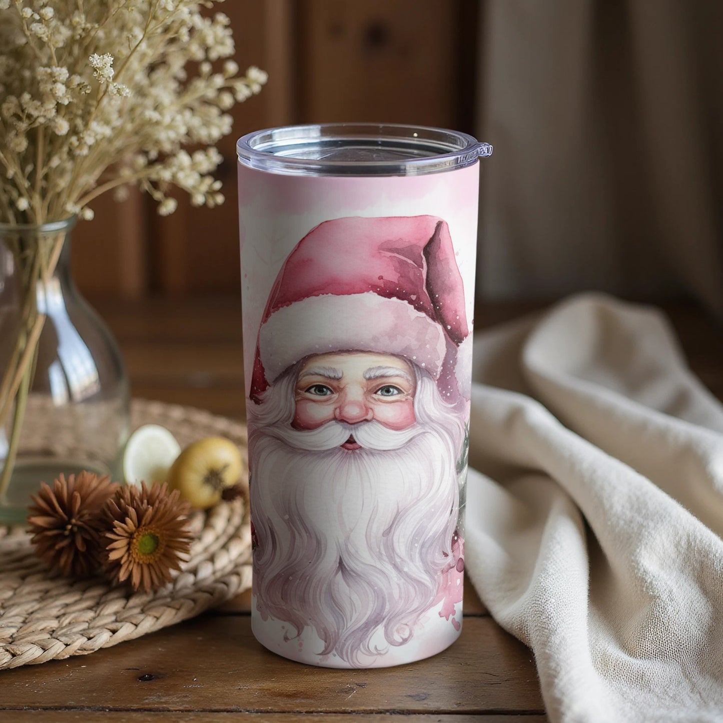 Santa Claus Christmas Themed Tumbler Festive Drinkware
