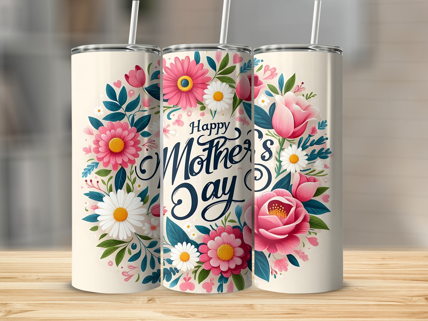 Floral Happy Mother's Day Design Tumbler Product
