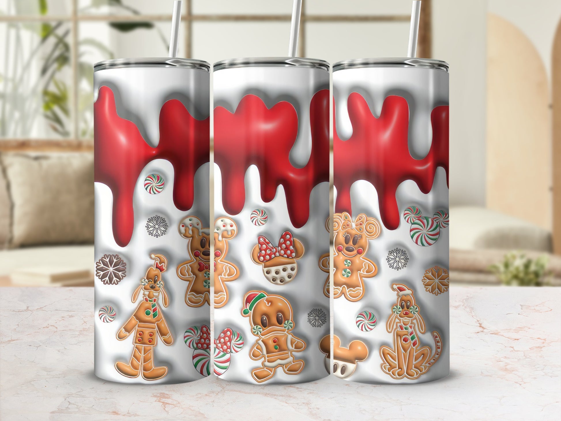 Christmas Gingerbread and Candy Cane Tumbler