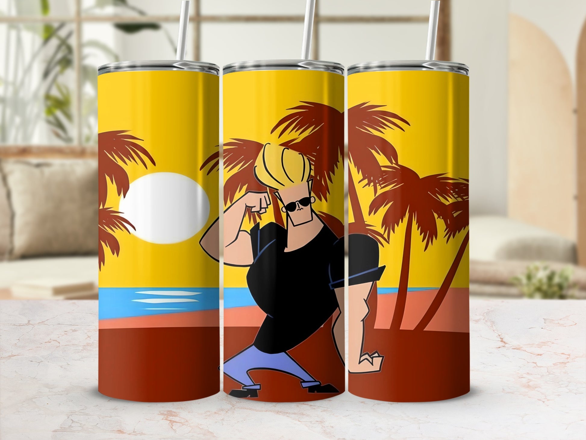 Cartoon Character Tropical Vacation Tumbler Cup