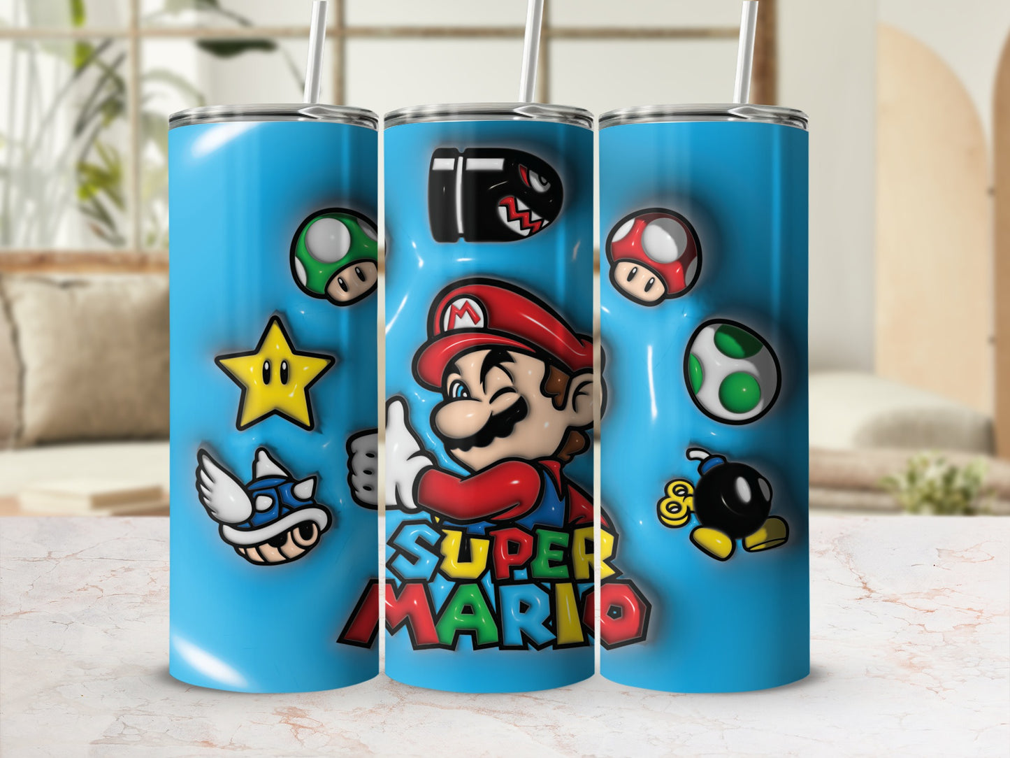 Super Mario Themed Colorful Tumbler for Kids