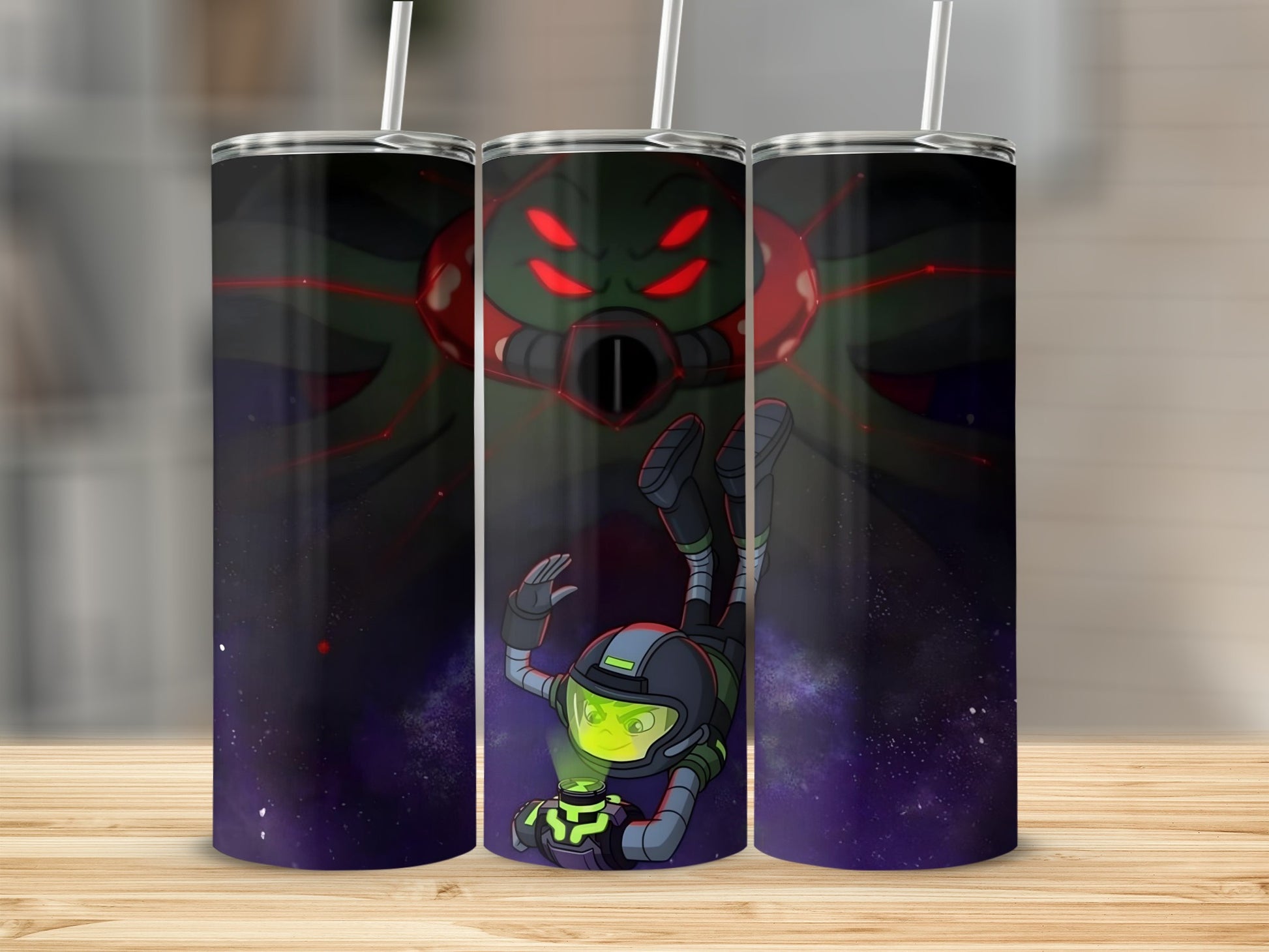 Astronaut Alien Battle Scene Space-themed Tumbler