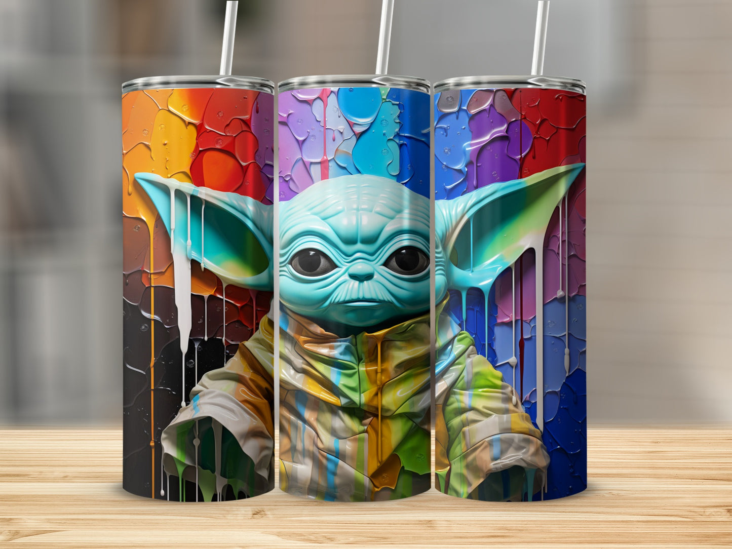 Colorful Baby Alien Art Design Tumbler for Unique Drinkware