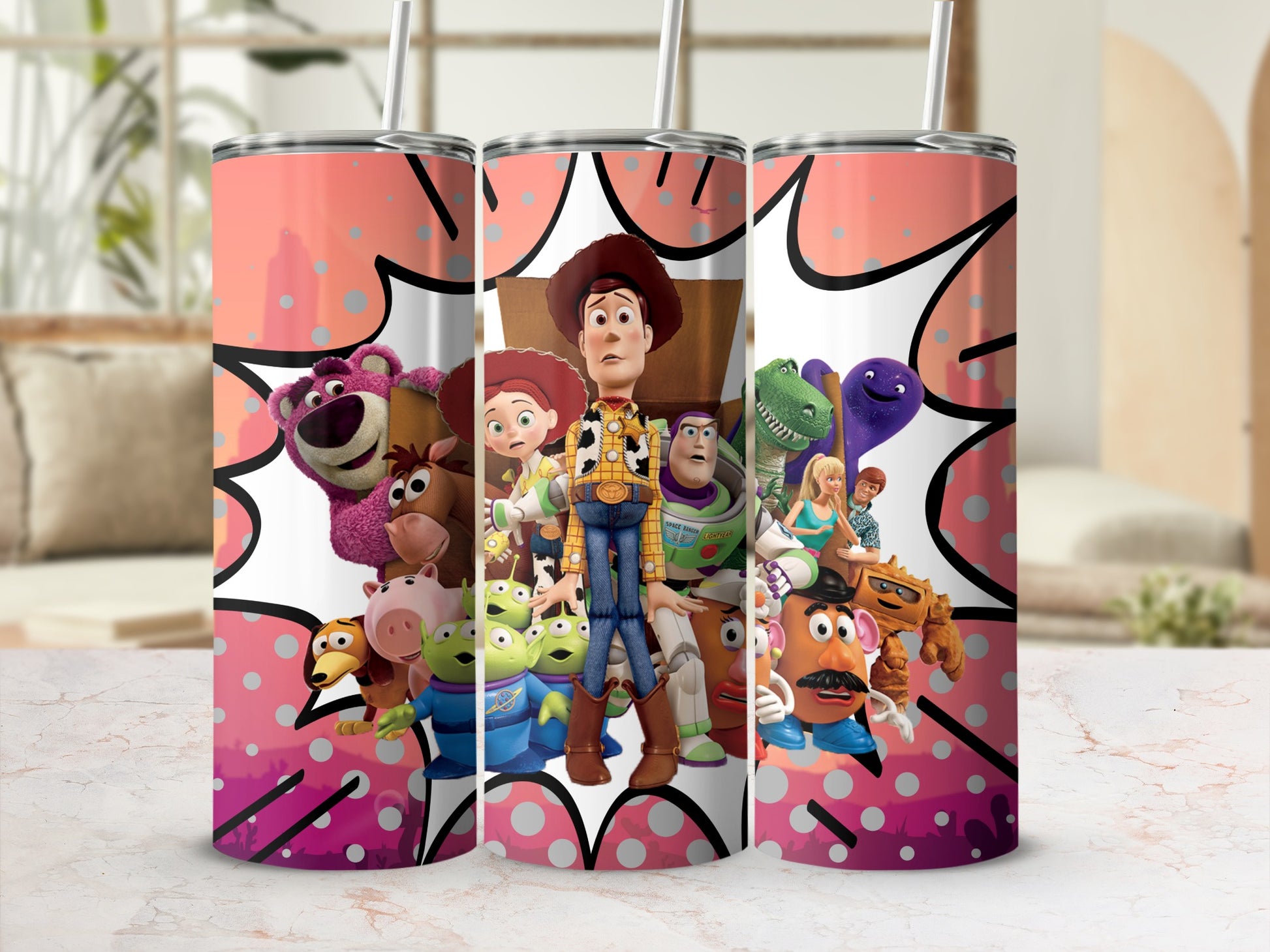 Toy Story Characters Cartoon Pattern Tumbler Cup