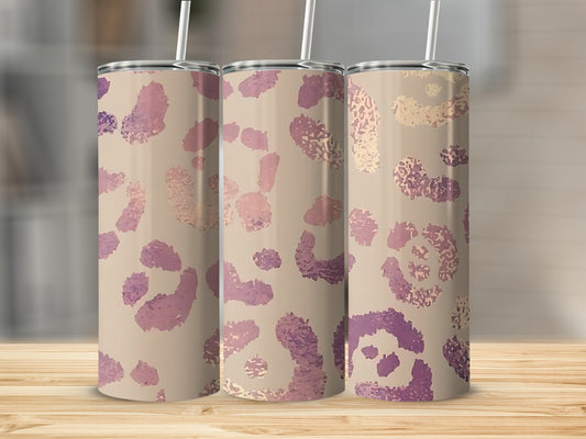 Pink and Purple Leopard Print Tall Tumbler