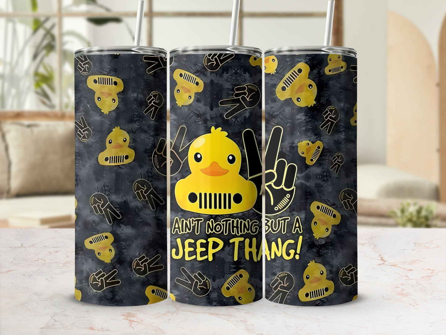 Ain't Nothing But A Jeep Thang Duck Design Tumbler