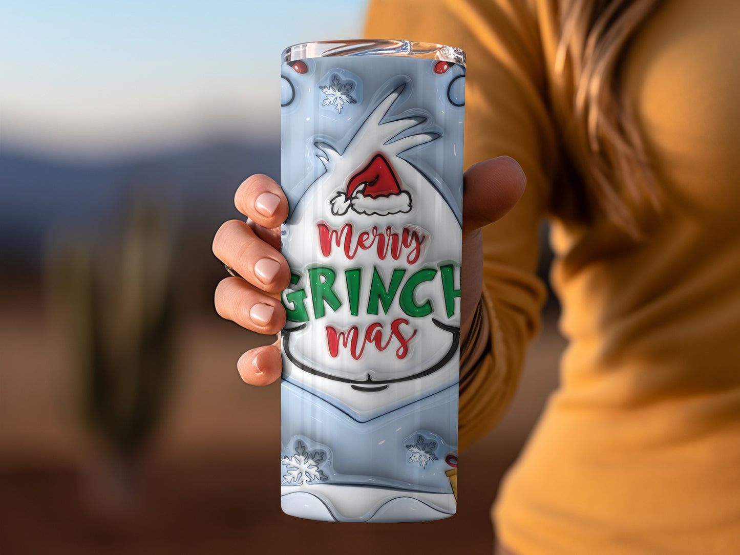 Merry Grinchmas Holiday Themed Tumbler Cup