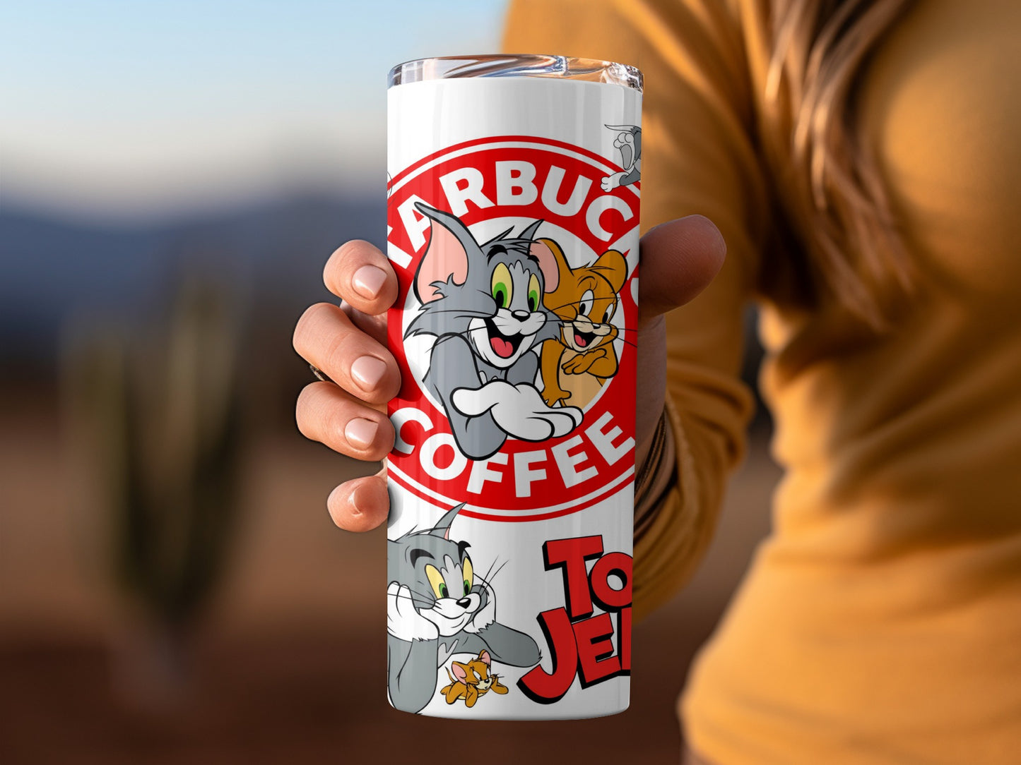 Tom Jerry Parody Coffee Themed Tumbler for Fans