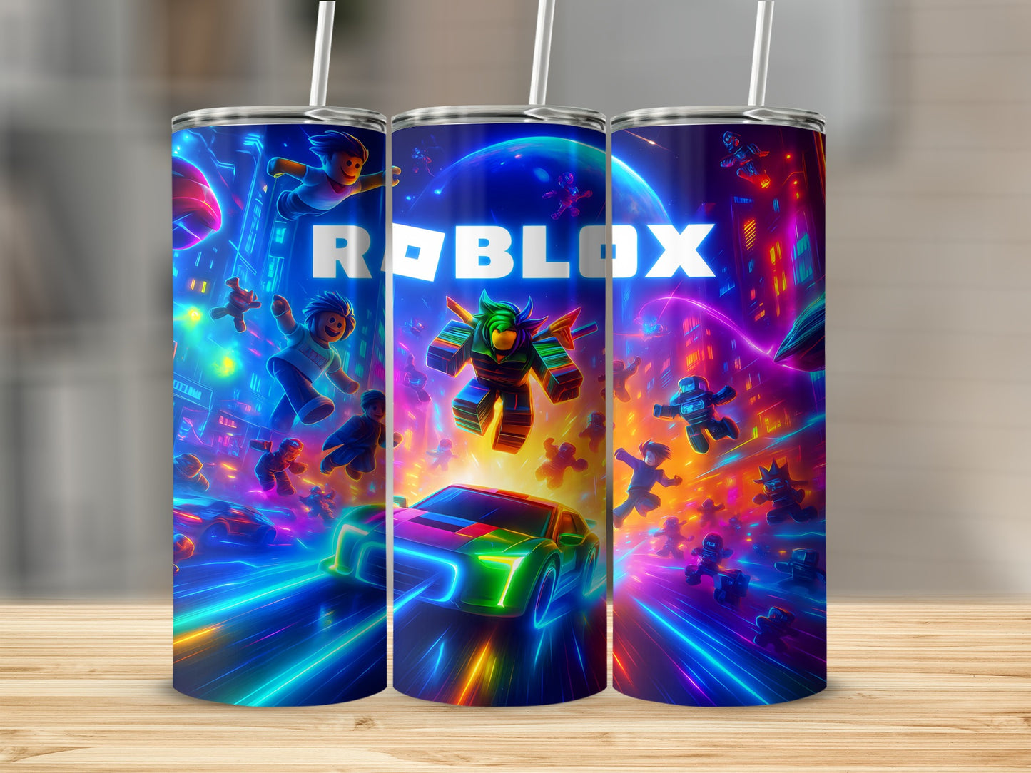 Colorful Roblox Game Characters Travel Mug