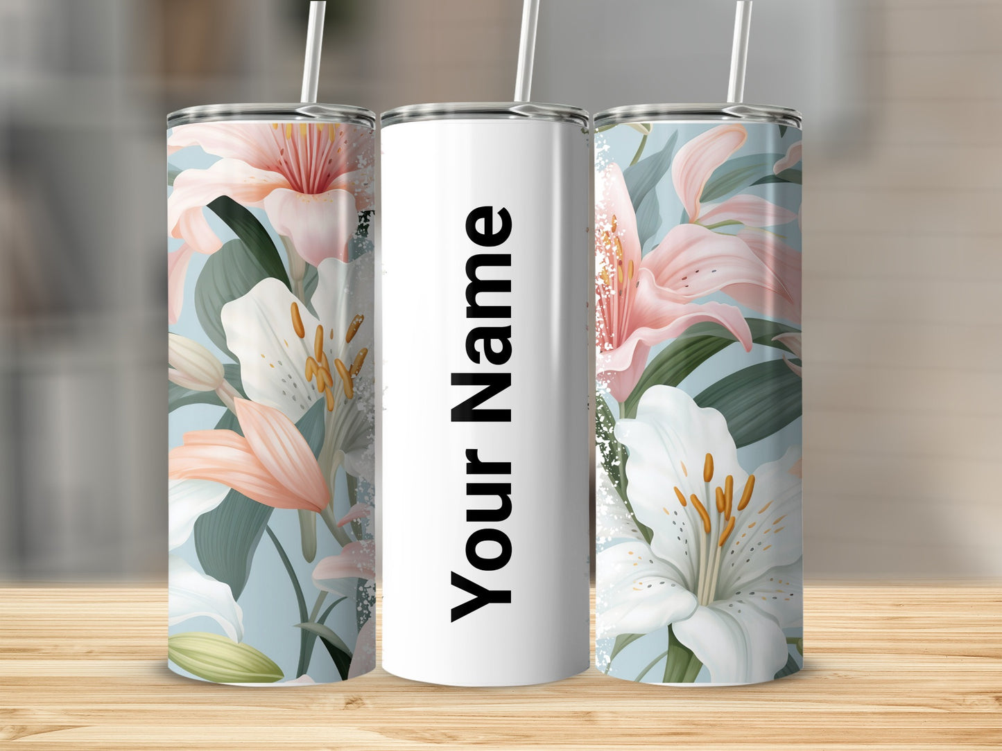 Personalized Floral Design Insulated Tumbler Product