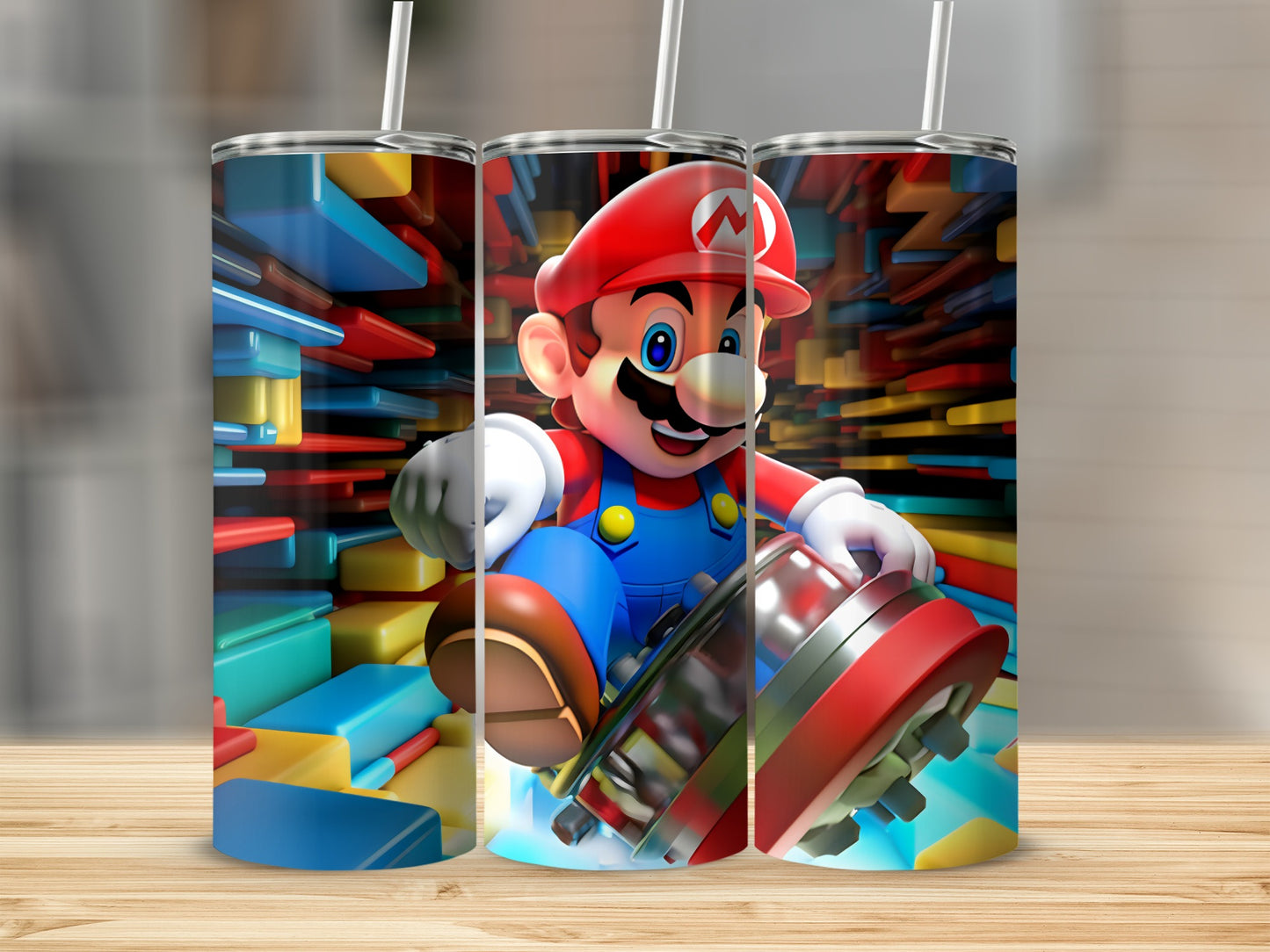 Colorful Mario Character Insulated 20oz Tumbler Cup