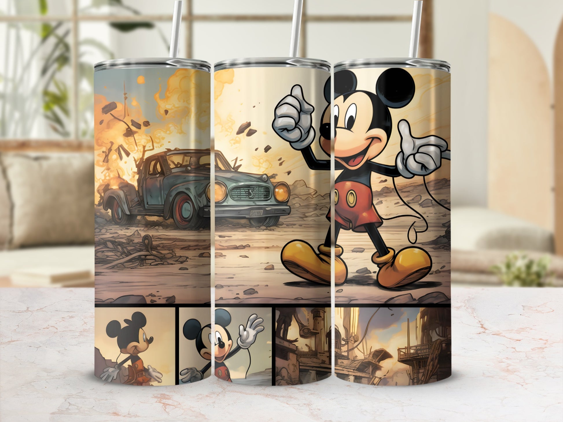 Mickey Mouse Comic Strip Artwork Tumbler