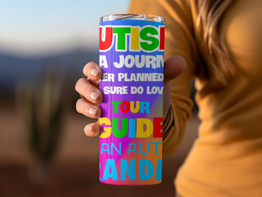 Colorful Autism Journey Tour Guide Insulated Tumbler