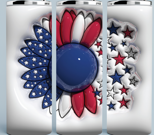 Red White and Blue Stars Sunflower