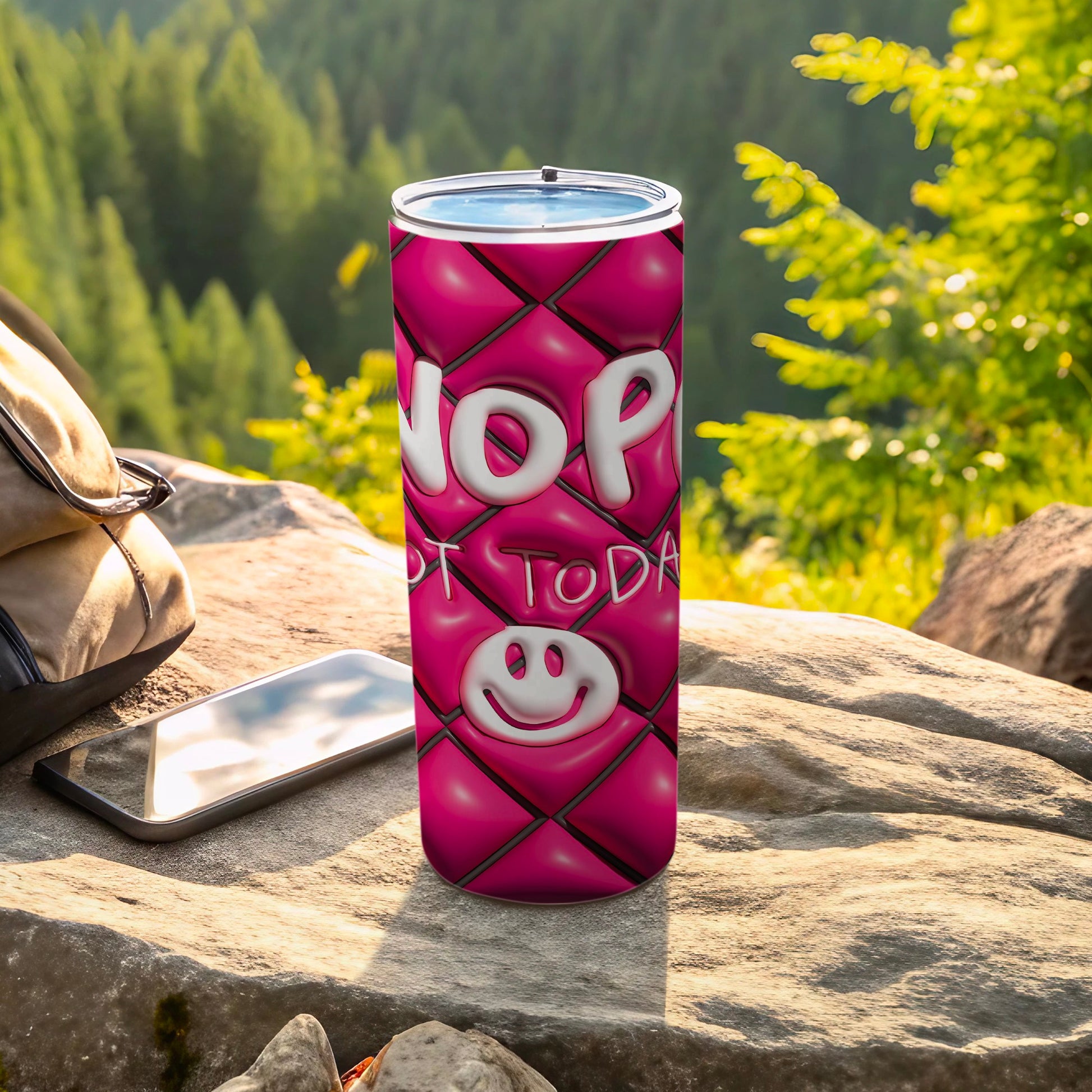 Pink Quilted Design Nope Not Today Tumbler product type