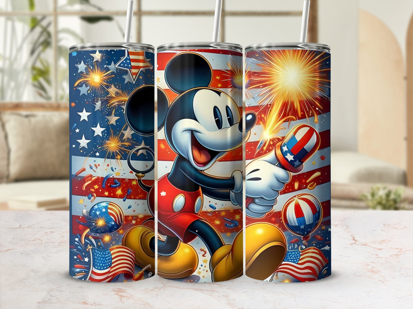 Patriotic Cartoon Character Insulated Tumbler Cup