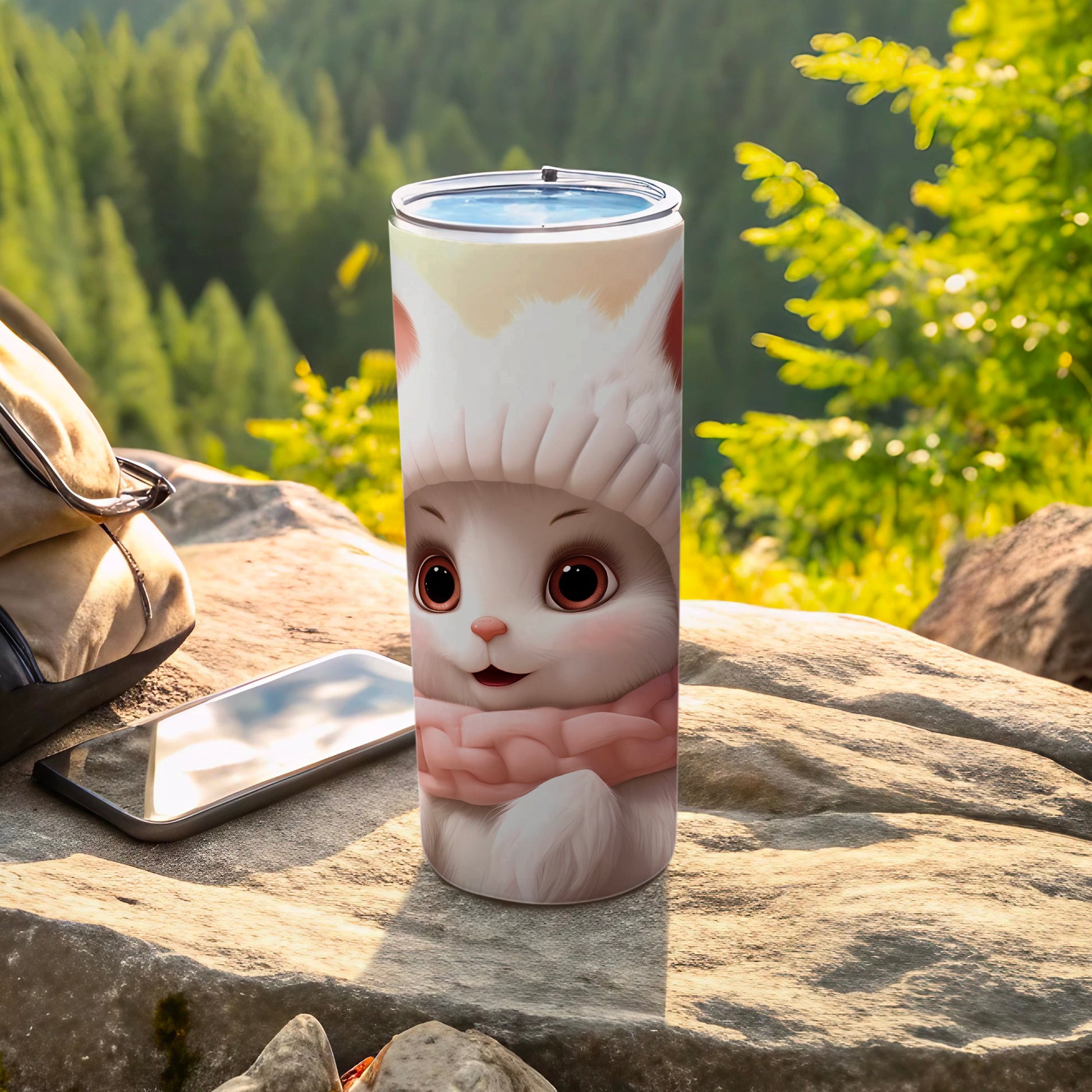Cute White Animal Insulated Wanderlust Travel Tumbler