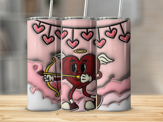 Cupid Heart Design with Adorable Cartoon Artwork Cup
