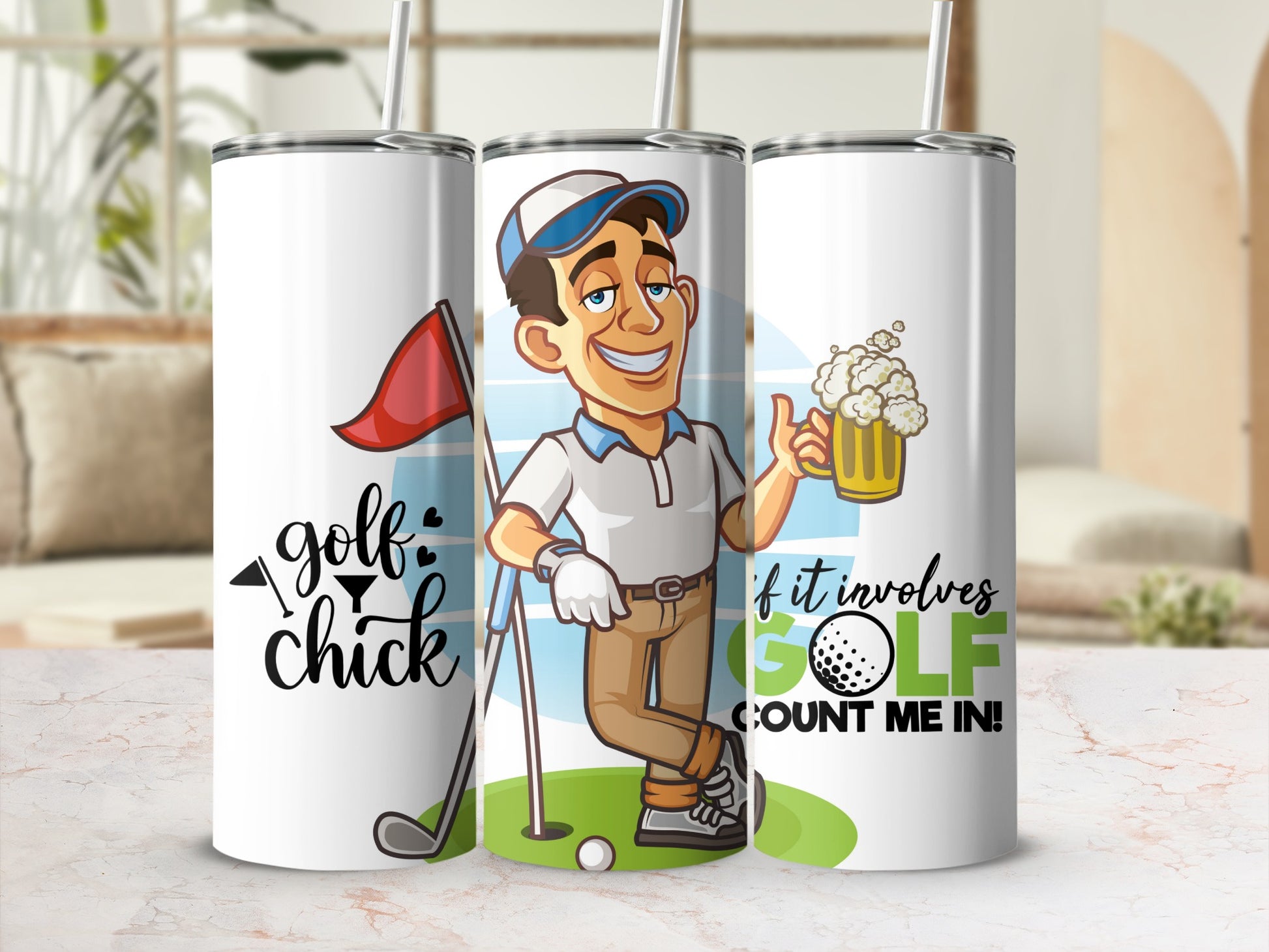 Fun Golf Designs Tumbler Perfect for Golf Enthusiasts