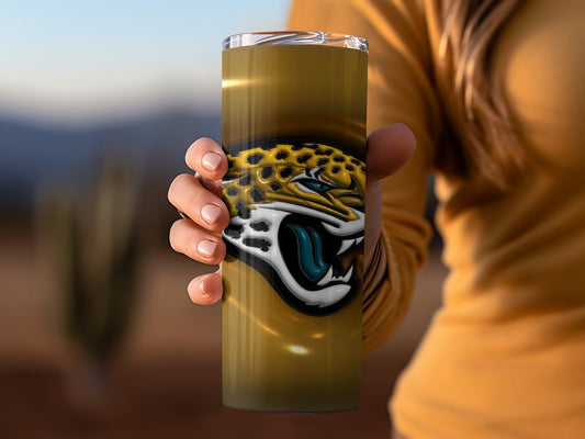 Jaguar Team Golden Background Emblem Art Inspired Tumblers
