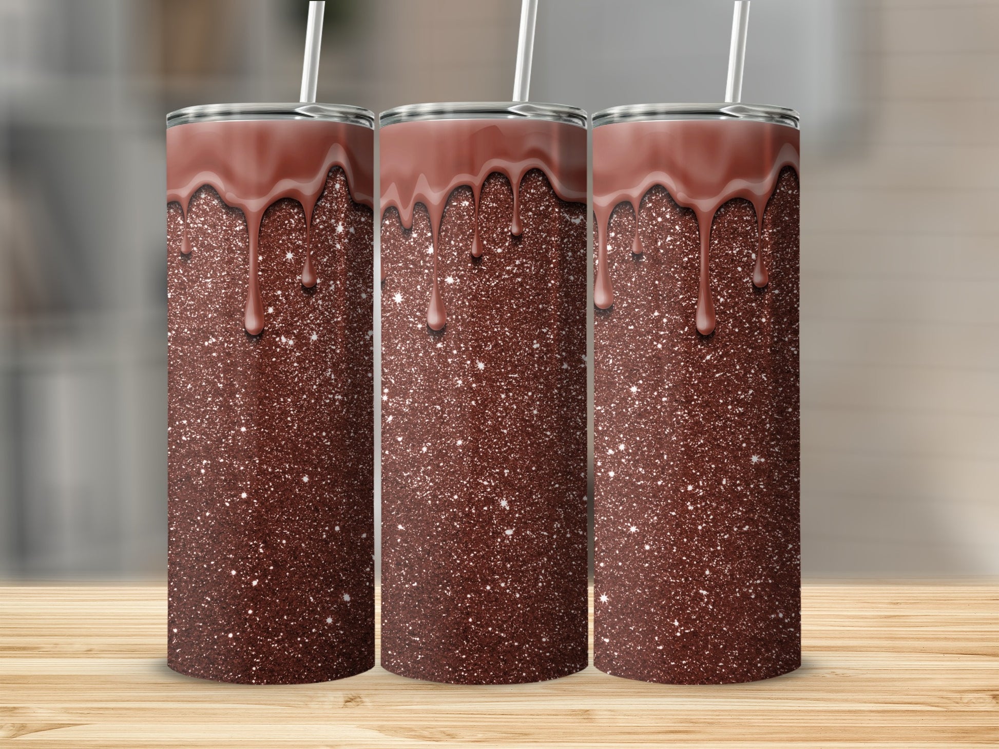 Sparkling Chocolate Drip Design Tumbler product