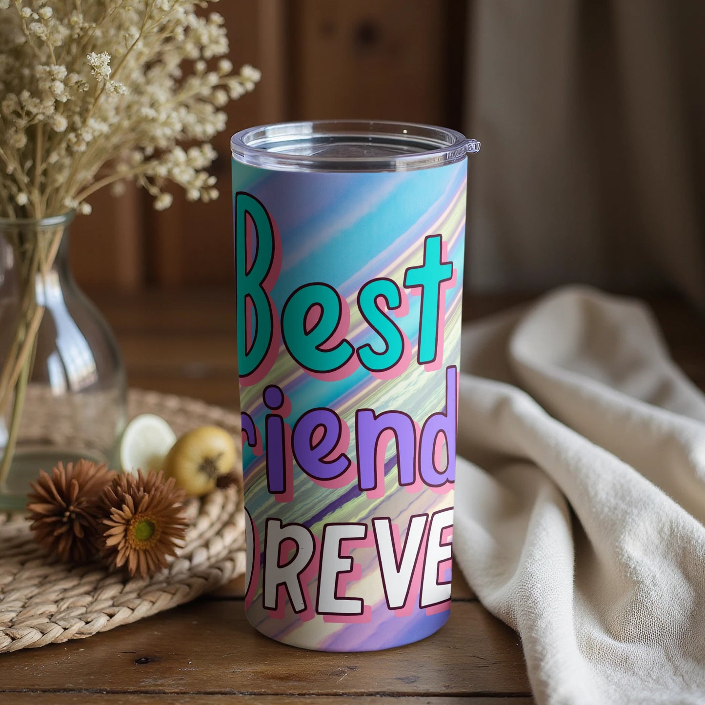 Best Friends Forever Colorful Tumbler Drinkware
