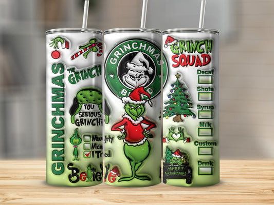 Grinchmas Grinch Squad Design Insulated Tumbler