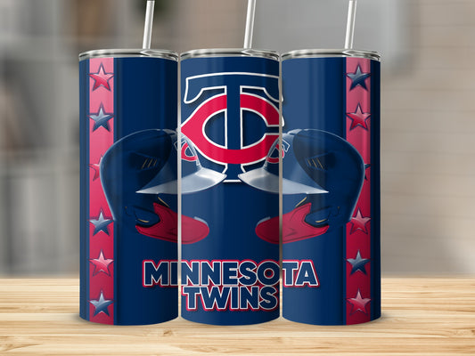 Minnesota Twins Helmets and Logo Blue Red Star Tumblers