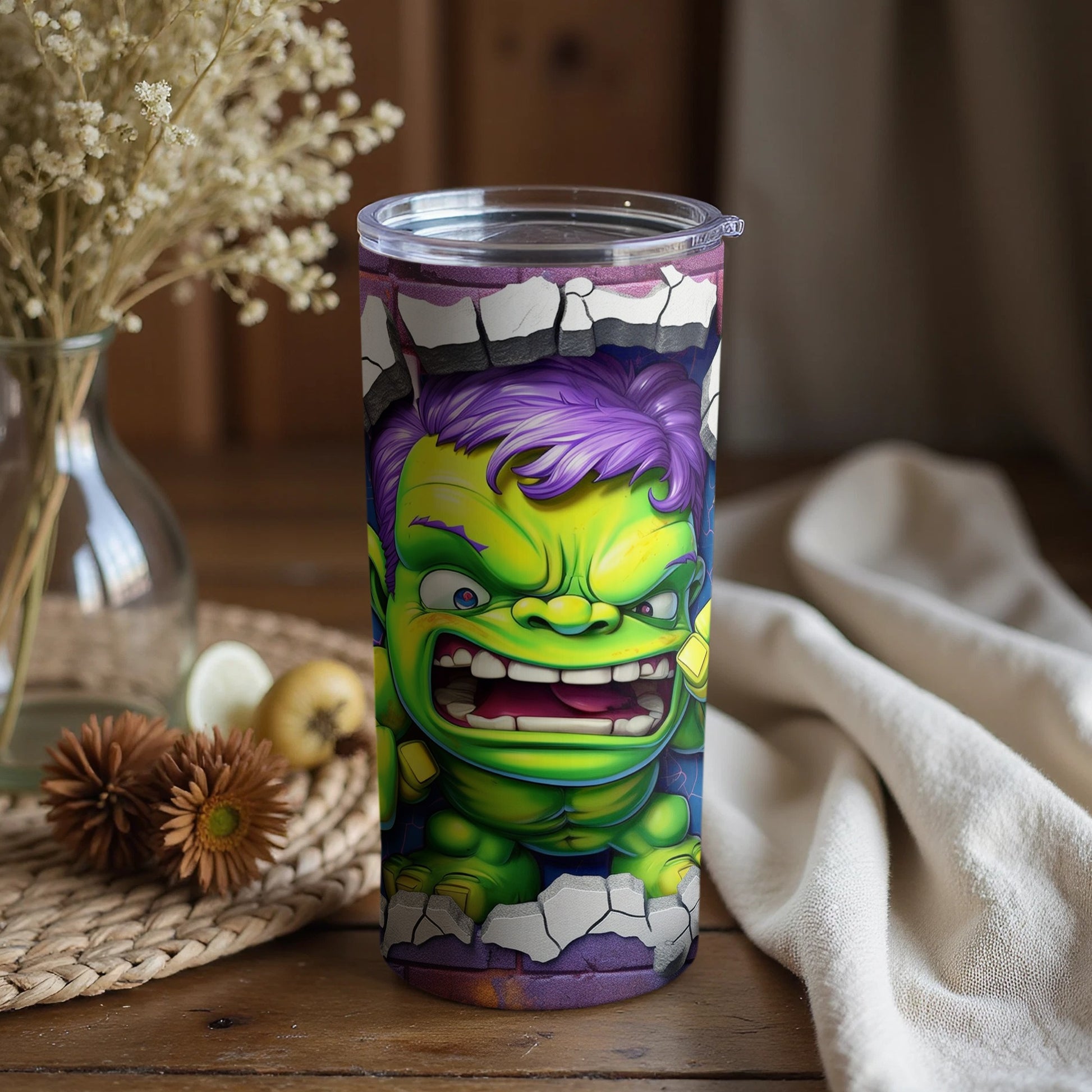 Incredible Angry Green Superhero Insulated Tumbler