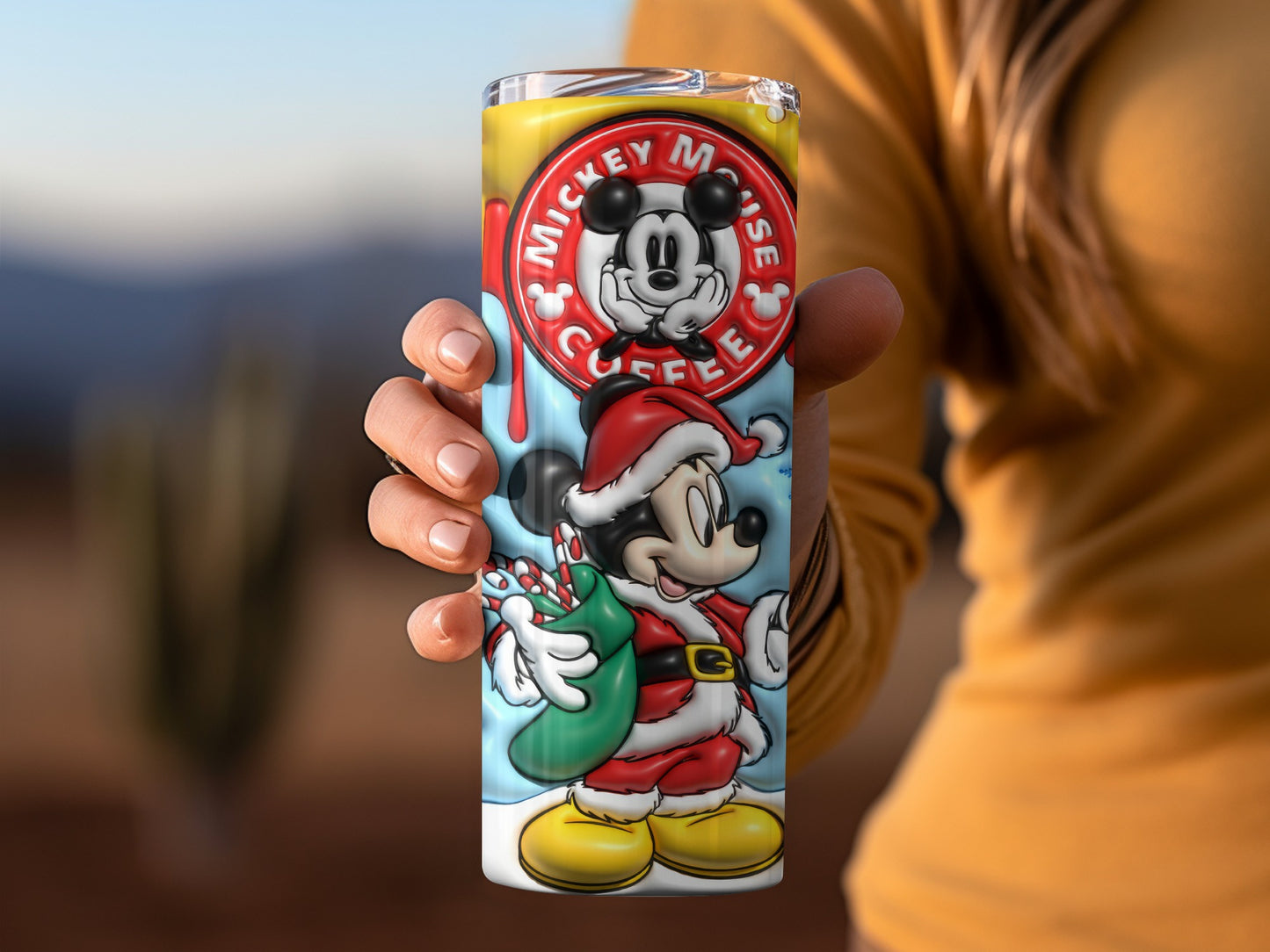 Mickey Mouse Santa Claus Coffee Stainless Steel Tumbler