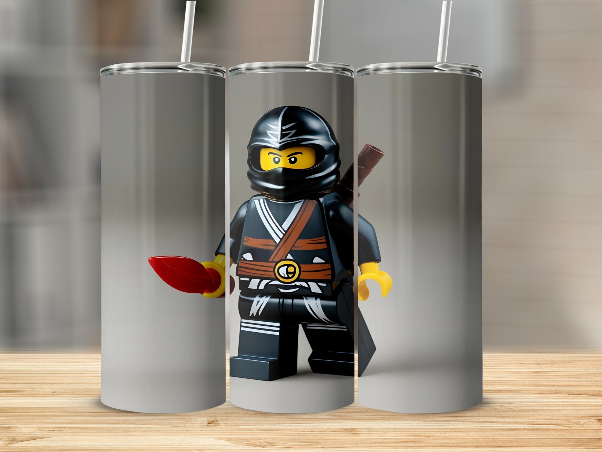 LEGO ninja character in black outfit holding a red dagger.