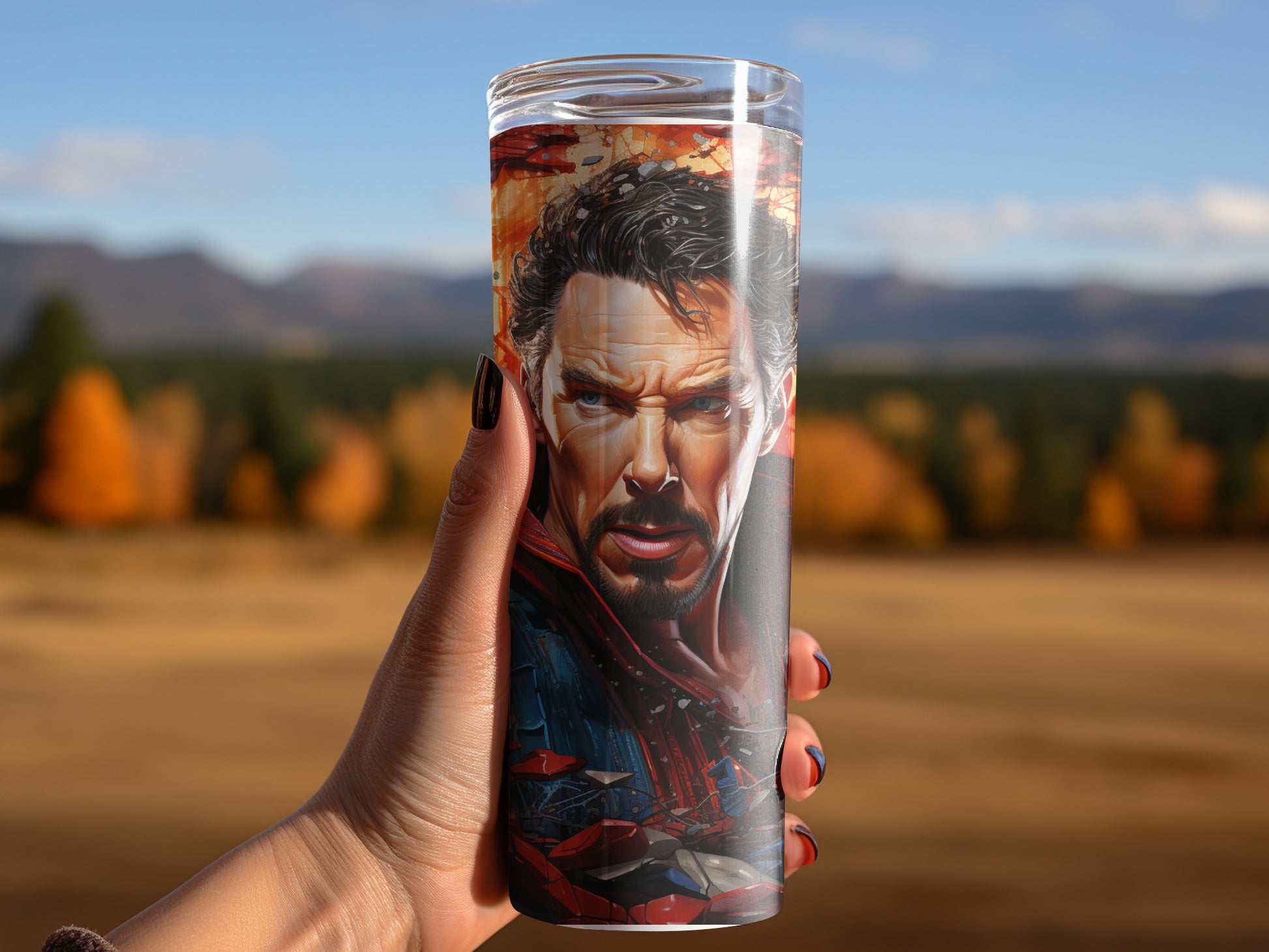 Superhero Art Travel Tumbler for Adventure Seekers