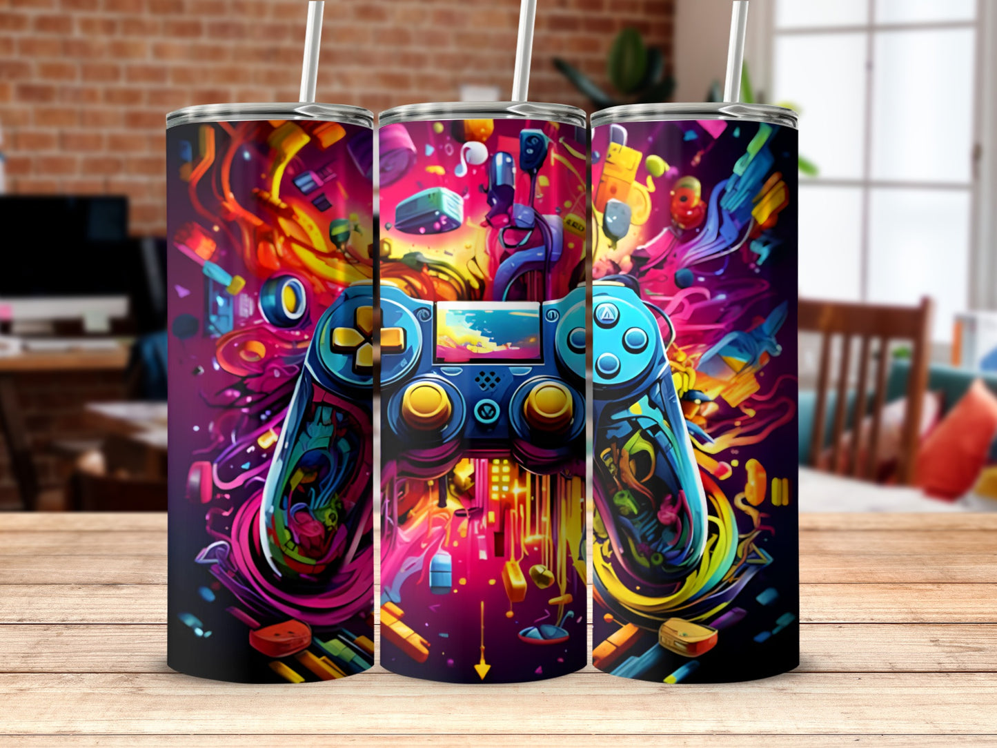 Vibrant Gaming Controller Artwork For Gamers