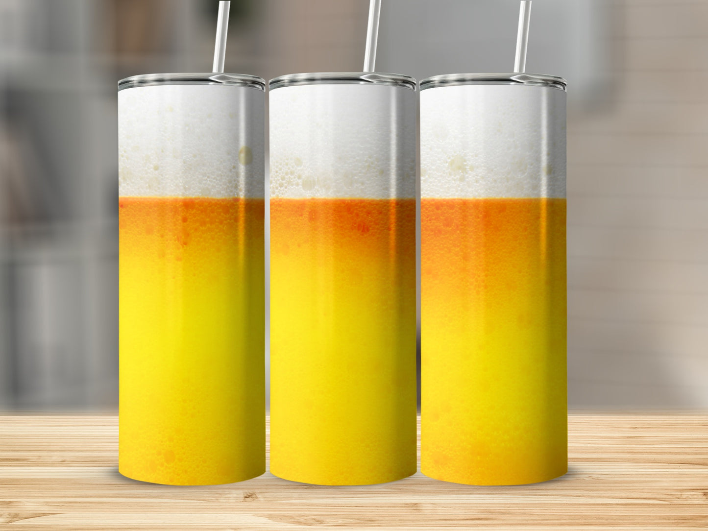 Beer with Foam Alcohol Beverage Fresh Drink Tumblers