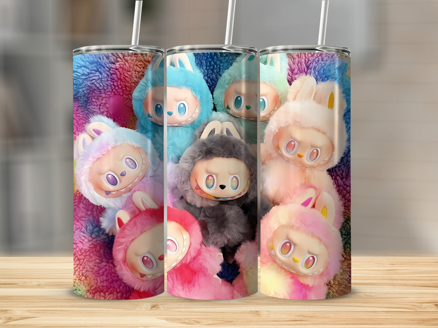 Cute Colorful Bunny Characters Pattern Tumbler