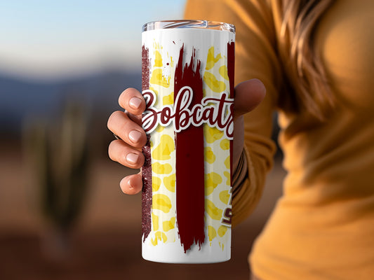 Bobcats Texas State Design Brush Strokes for Tumblers