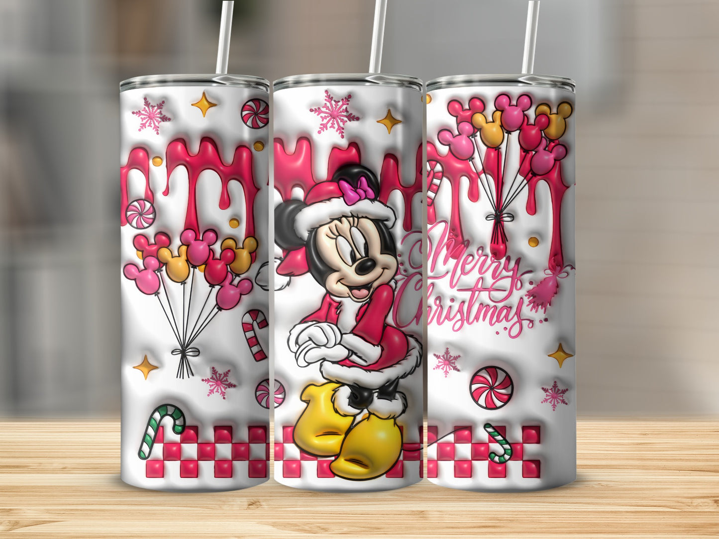 Merry Christmas Festive Cartoon Design Tumbler
