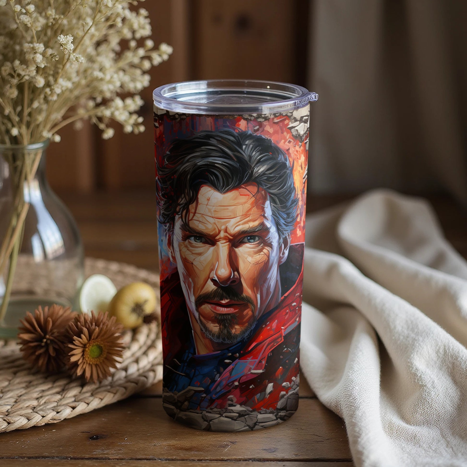 Bold and Intense Character Portrait Tumbler