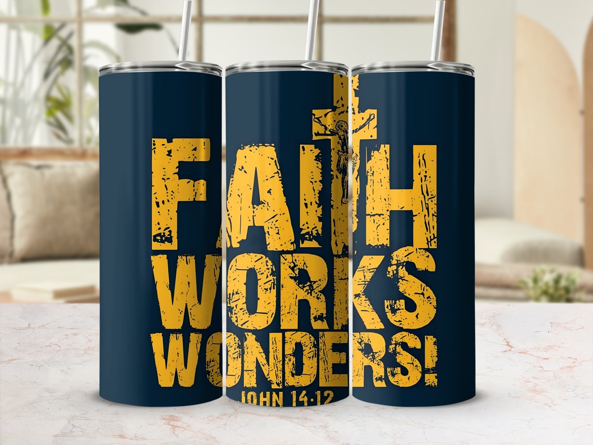 Faith Works Wonders John 14 12 Tumbler Faithful Gift