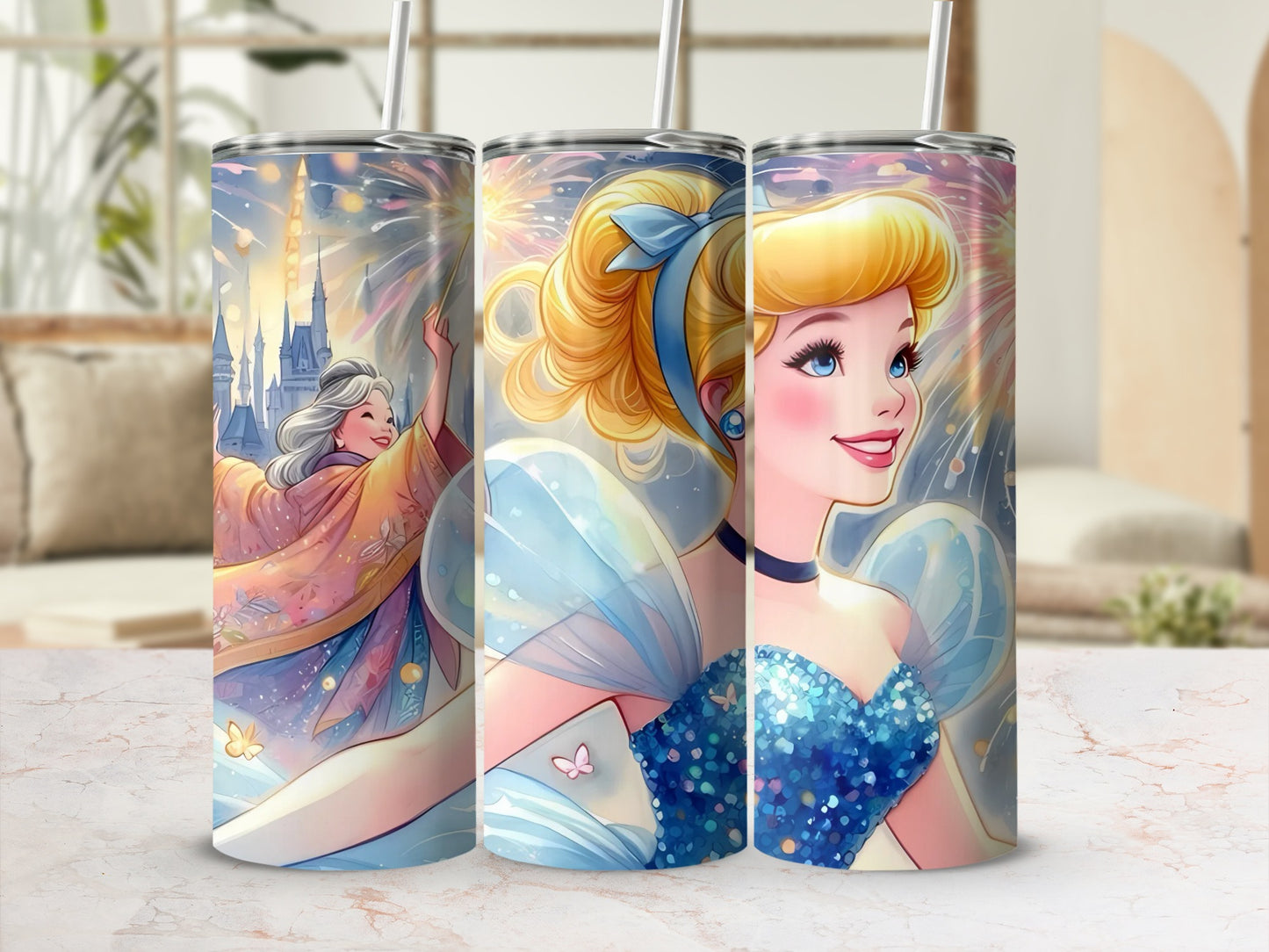Princess-themed insulated stainless steel tumbler