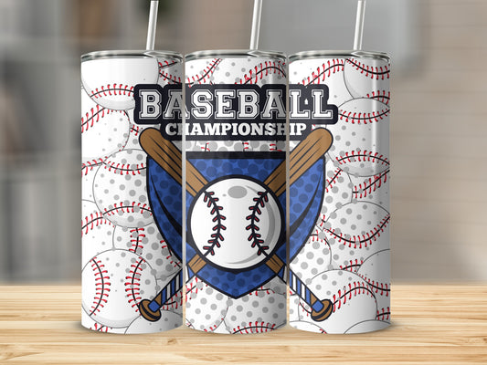 Baseball Championship Tumbler with Baseball Graphics