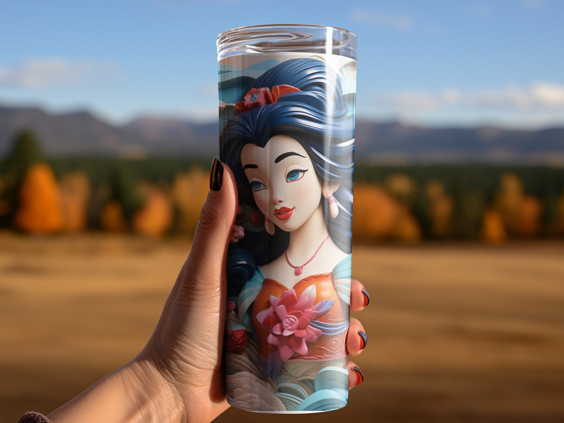 Vibrant Decorative Travel Mug Featuring Unique Artwork