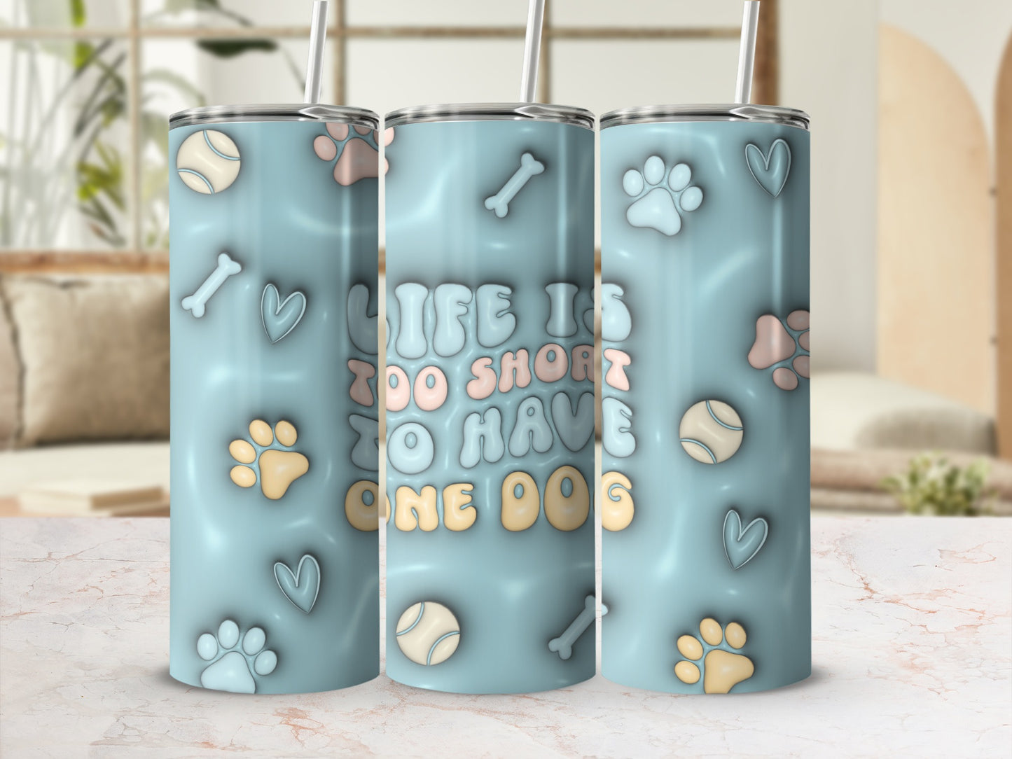 Life Is Too Short To Have One Dog Design Tumbler product type