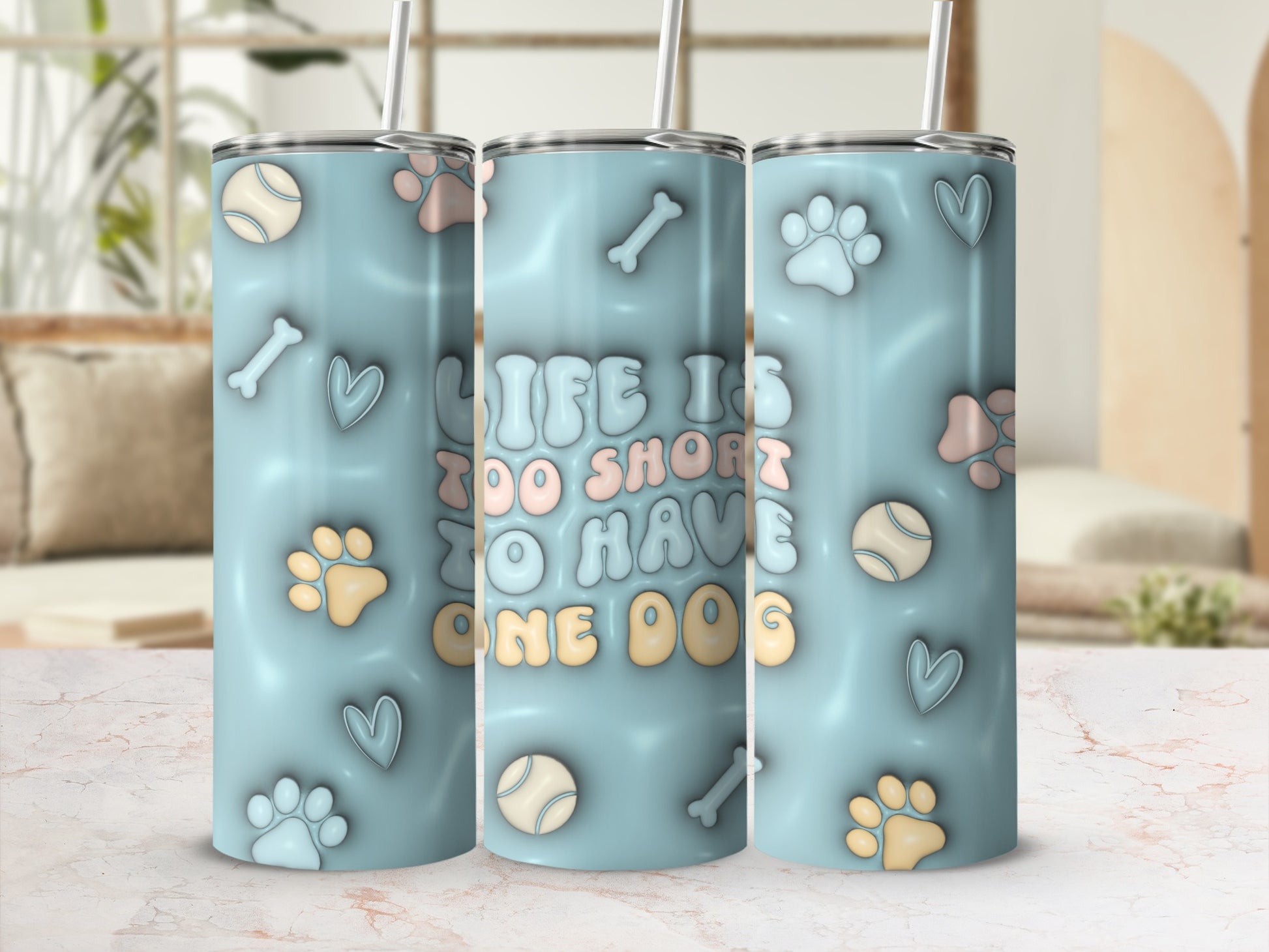 Life Is Too Short To Have One Dog Design Tumbler product type