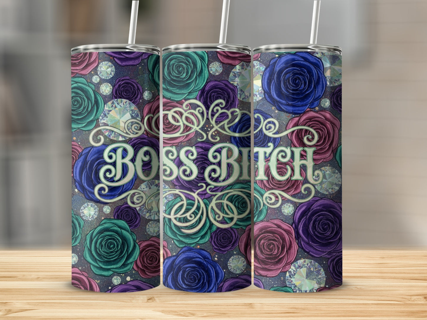 Boss Bitch Floral Tumbler Premium Drinkware Gift