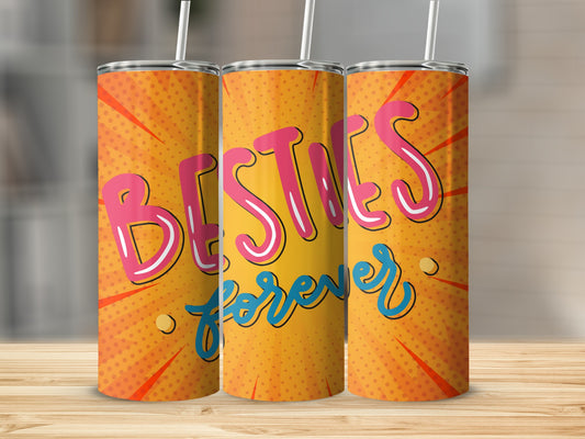 Besties Forever Colorful Tumbler Fun Drinkware